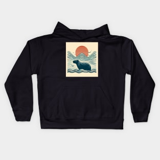 Capybara Sunset Kids Hoodie